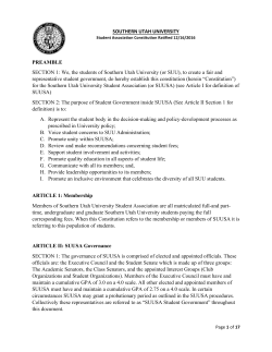 SOUTHERN UTAH UNIVERSITY PREAMBLE SECTION 1: We, the