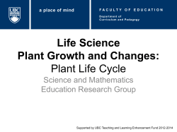 Life Science Plant Growth and Changes: Plant Life Cycle