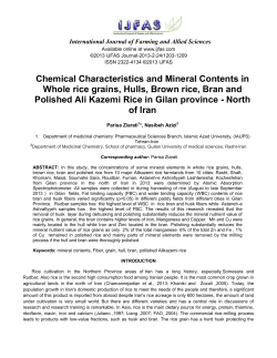 Chemical Characteristics and Mineral Contents in Whole rice grains