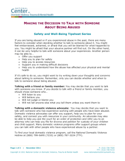 Making the Decision to Talk with Someone About Being Abused