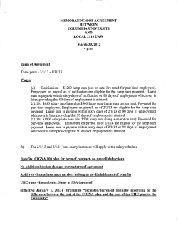 MEMORANDUM OF AGREEMENT BETWEEN