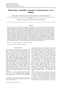 Yukon River streamflow response to seasonal