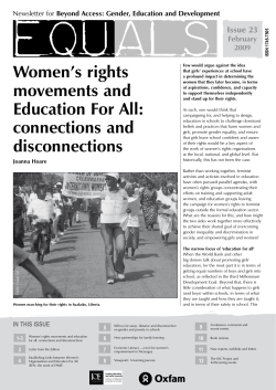 Women`s rights movements and Education For All