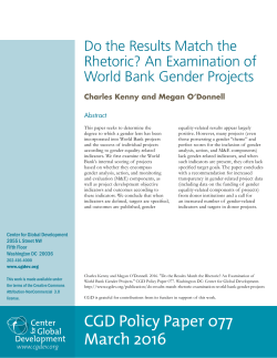 An Examination of World Bank Gender Projects