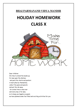 holiday homework class x - Bhai Parmanand Vidya Mandir