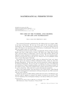 mathematical perspectives - American Mathematical Society