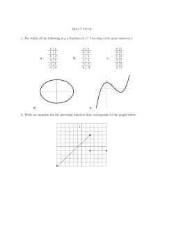 Quiz I stuph 1. For which of the following is y a function of x? You