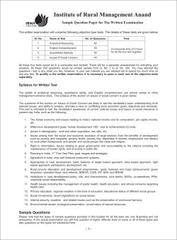 03 Sample Question Paper for The Written Examination