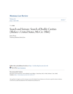 Search and Seizure: Search of Bodily Cavities (Blefare v. United