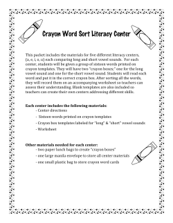 Crayon Word Sort Literacy Center