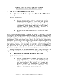 The When, WHere and Why`s of Litigation Coverage