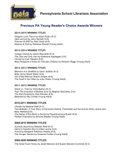 Previous PA Young Reader`s Choice Awards Winners Pennsylvania