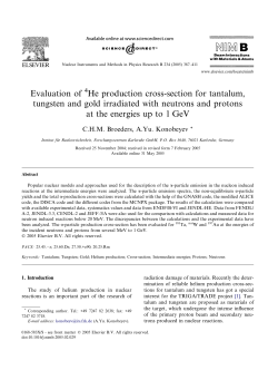 Evaluation of He production cross-section for tantalum, tungsten and