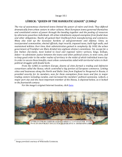 L&Uuml;BECK: "QUEEN OF THE HANSEATIC LEAGUE" (1300s)1