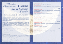 and the beginning of science The other Renaissance: