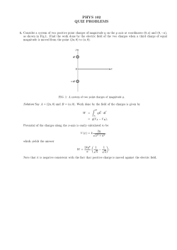 PHYS 102 QUIZ PROBLEMS 1. Consider a system of two positive