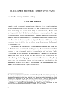 Consumer Credit Registries in the United States