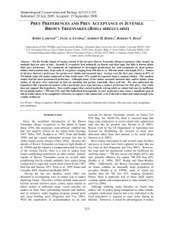 Prey Preferences and Prey Acceptance in Juvenile Brown