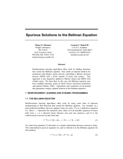 Spurious Solutions to the Bellman Equation