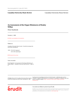 An Assessment of the Organ Miniatures of Healey Willan