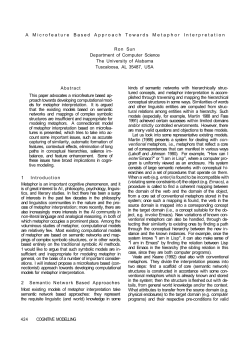A Microfeature Based Approach Towards Metaphor