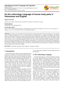 On the culturology Language of human body parts in Vietnamese