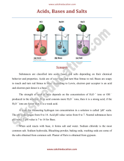Acids, Bases and Salts