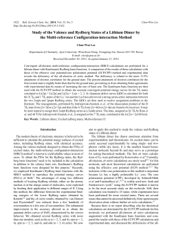 Study of the Valence and Rydberg States of a Lithium