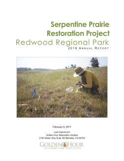 Serpentine Prairie Restoration Project Redwood Regional Park