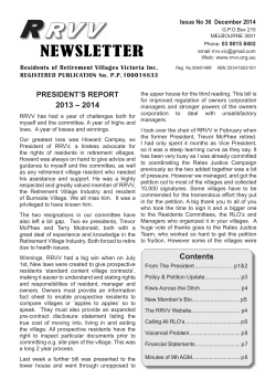NEWSLETTER - Residents Of Retirement Villages Victoria Website
