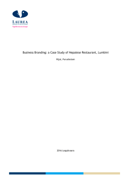 Business Branding: a Case Study of Nepalese Restaurant