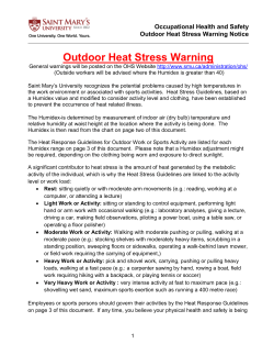 Outdoor Heat Stress Warning