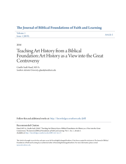 Teaching Art History from a Biblical Foundation:Art History as a View