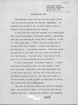 530 Runion Avenue Knoxville, Tennessee October 28, 1938 "My