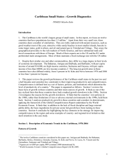 Caribbean Small States—Growth Diagnostics