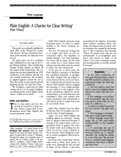 Plain English: A Charter for Clear Writing