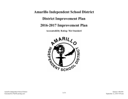 District Goals and Objectives - Amarillo Independent School District