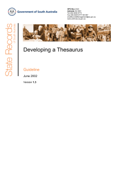Developing a Thesaurus - Services for Government