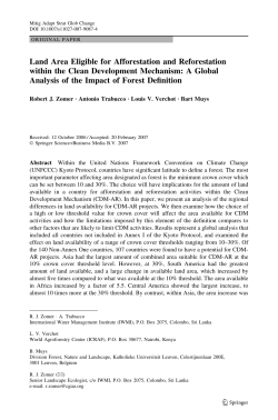 Land Area Eligible for Afforestation and Reforestation within the