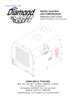 MODEL DA435HA AIR COMPRESSOR Reference 20013