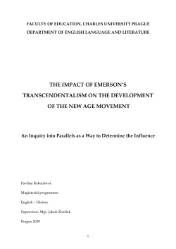 the impact of emerson`s transcendentalism