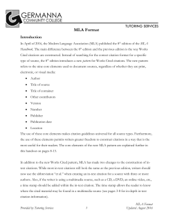 MLA Format