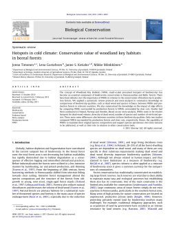 Hotspots in cold climate: Conservation value of woodland key