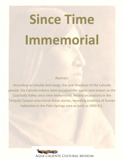Abstract: According to Cahuilla bird songs, the oral literature of the