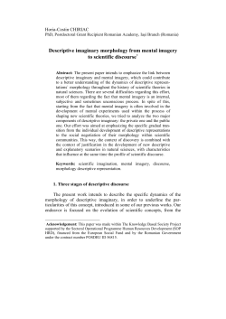 Descriptive imaginary morphology from mental imagery to scientific
