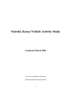Nairobi, Kenya Vehicle Activity Study
