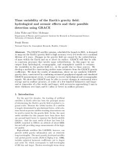 Time variability of the Earth`s gravity field: hydrological and oceanic