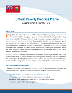 Ontario Poverty Progress Profile