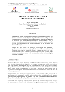 chemical geothermometers for geothermal exploration
