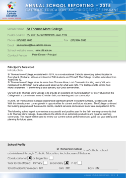 ANNUAL SCHOOL REPORTING &ndash; 2015